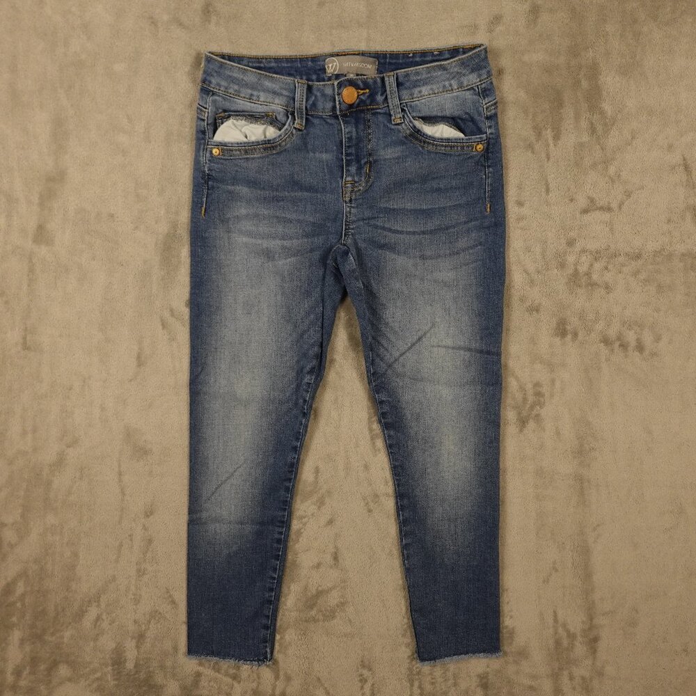 Wit & Wisdom Jeans Skinny Crop Women's 2P (petite) Blue Raw‎ Hems